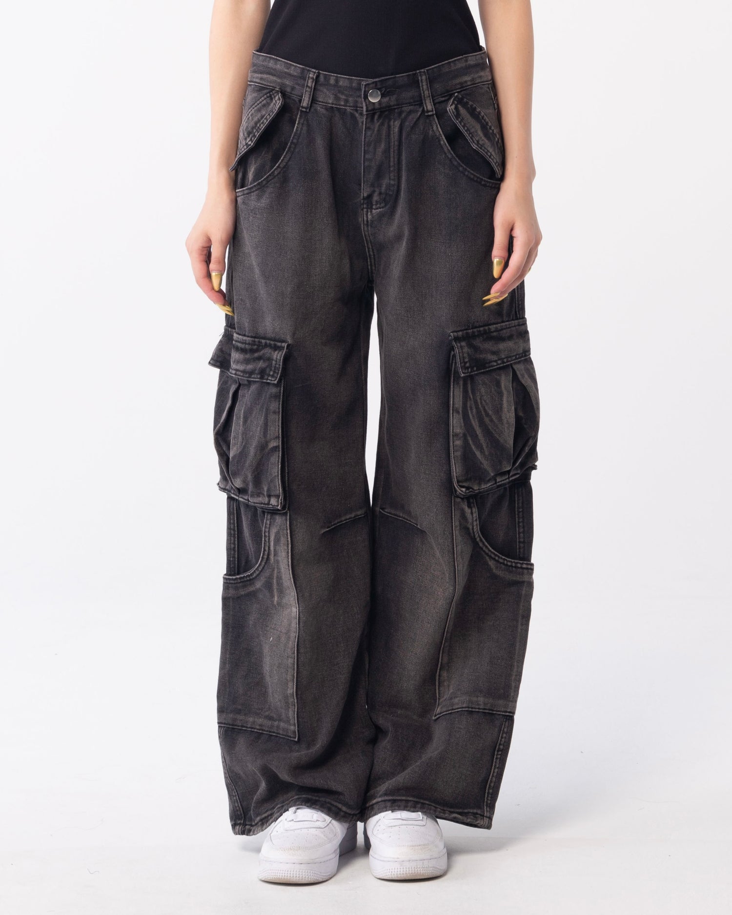 Denim cargo pants