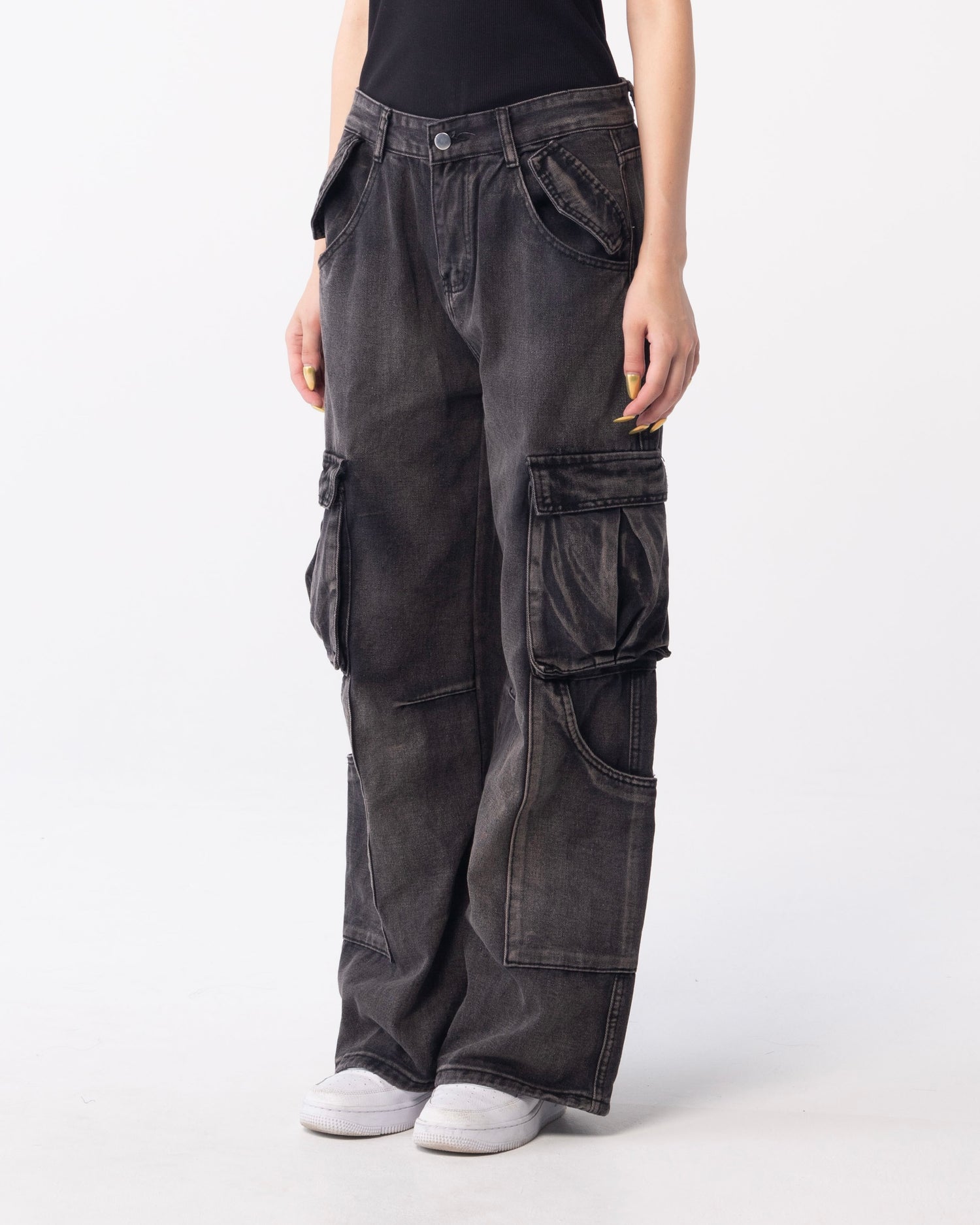 Denim cargo pants