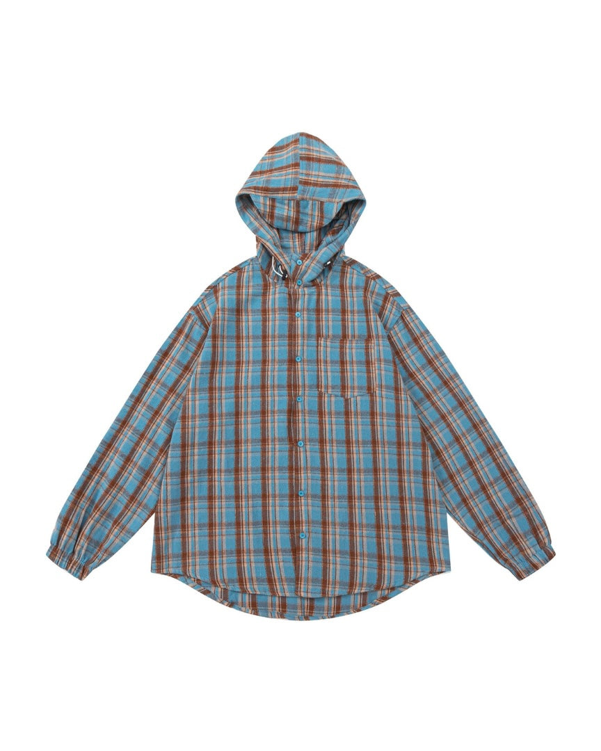 Hooded check shirt