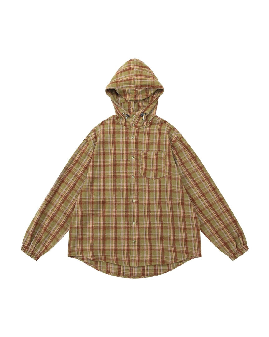 Hooded check shirt