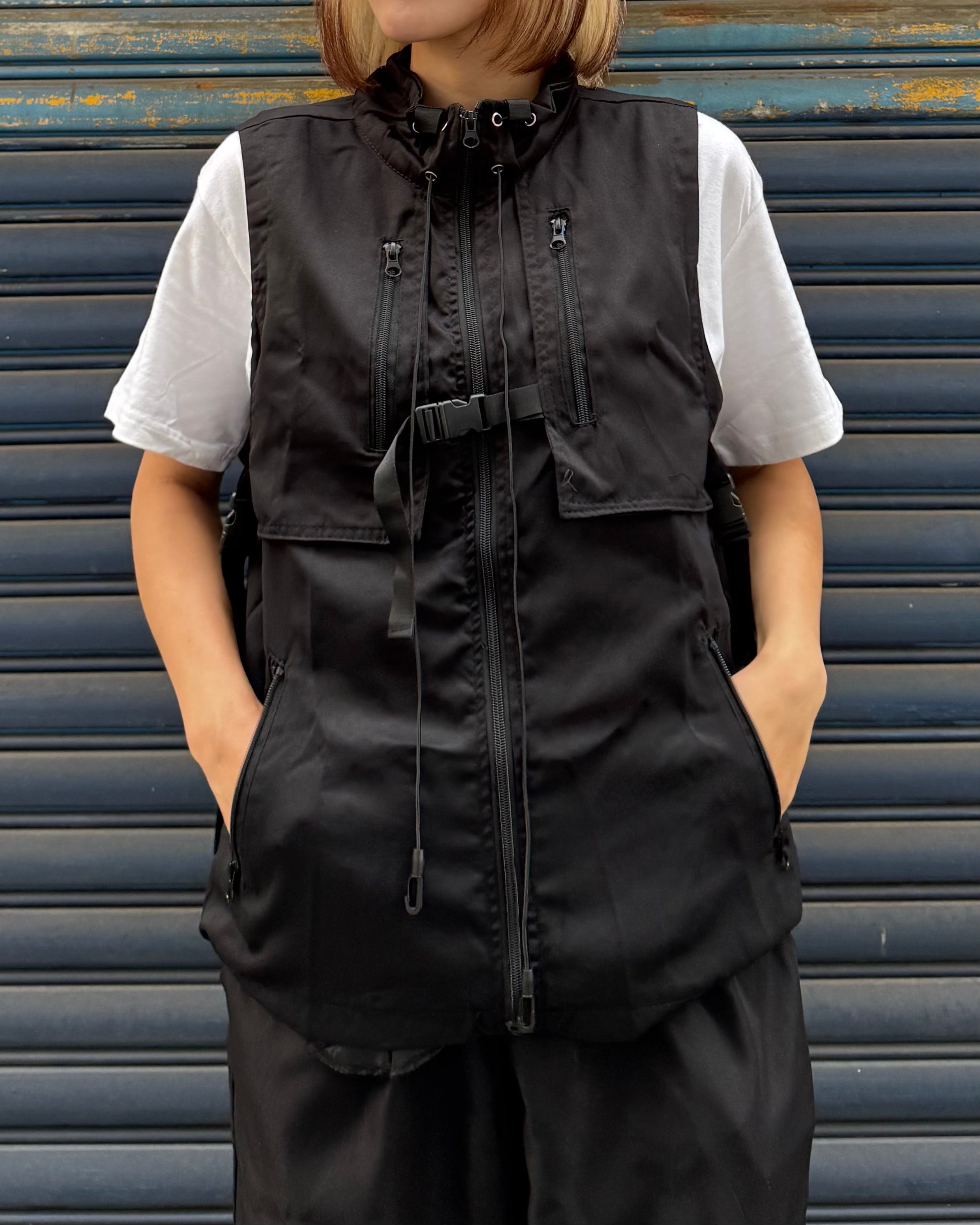 ACLO アクロ BACK RAFFLE VEST ベスト ジレ 日本製 重ね着 MoGu公式】ジップベスト レディース メンズ ユニセックス 韓国